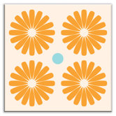 Folksy Love Decorative Tile in Pinwheels Orange