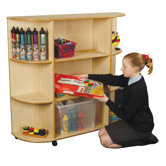 Maple 3 Shelf Integral Corner Bookcase