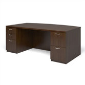 Currency Double Pedestal Bow Front Executive Desk