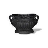 ResinStone Swan Handle Oval Planter