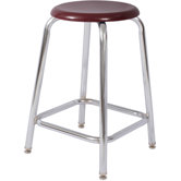 Fixed Height Chrome Round Tube Stool