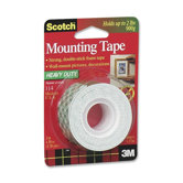 Mounting Tape, Holds 2 lb., 1"x50", White
