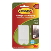 Picture Hanging Strips w/Adhesive, Medium, 4/PK, White