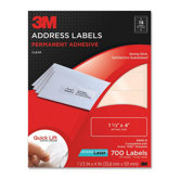 Address Labels,Laser Film,1-1/3"x4",700/PK,Clear