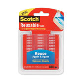 Reusable Tabs, Adhesive, 1"x1", 18 Squares/PK, Clear
