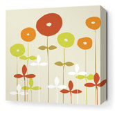 Rhythm Scribble Stretched Wall Art in Pear and Rust