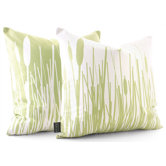 Cattails Throw Pillow in Celery