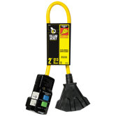 SJTW Right Angle GFCI Plug and 3-Outlet Power Block