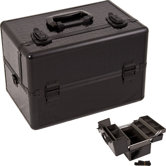 Crocodile Pattern Professional Cosmetic Makeup Train Case with Brush Holder