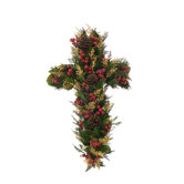 Happy Holidays Wall Art Cross Wreath