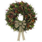Natural Reindeer Wreath