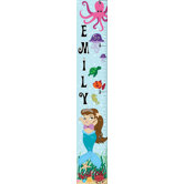 Personalized Canvas Mermaid Girl Growth Chart