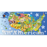 Personalized Canvas Wall Mural Patriotic Boy