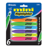 Mini Fluorescent Highlighter (Set of 6)