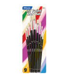 Assorted Size Oil Paint Brushes (Set of 9)