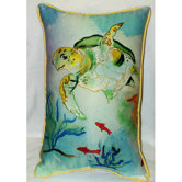 Coastal Sea Turtle Indoor / Outdoor Pillow