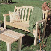 Camel Back Wood Cedar Bench