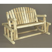 Log Style Wood Garden Bench