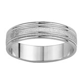 14k White Gold Ladies Grooved Easy Fit Wedding Band