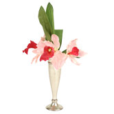 Silk Cattleya Orchids in Trumpet Vase