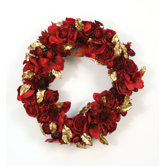 Artificial Rose, Dahlia and Amaryllis Wreath