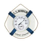 "S.S. Minnow" Outdoor Thermometer and Clock