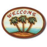 "Welcome" Palm Trees Outdoor Sign