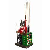 Dog-Pool Cue and Ball Holder