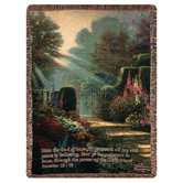 Garden of Grace Verse Tapestry Throw
