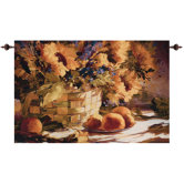 Sunflowers with Purple Tapestry