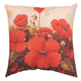 Garden Red Poppies Pillow