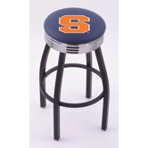 NCAA Single Ring Swivel Barstool with Black Base And Solid Weld Chrome Base