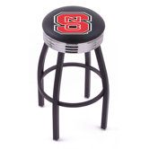 NCAA Single Ring Swivel Barstool with Black Base And Solid Weld Chrome Base