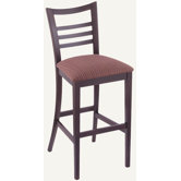 Designer Ladder-Back Solid Hardwood Stationary Bar Stool