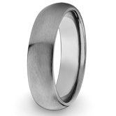 Men's Titanium Domed and Brushed Comfort-fit Ring