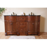 60" Double Bathroom Vanity Set in Light Walnut
