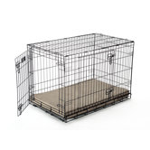 Luxury Memory Foam Dog Crate Pad with Taupe Suede Microfiber Cover