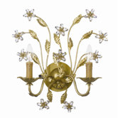 Venice Swarovski Spectra Crystal Wall Sconce in Gold Leaf