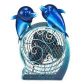 Dolphins Figurine Table Top Fan