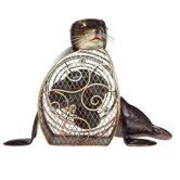 Sea Lion Figurine Table Top Fan