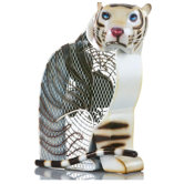 White Tiger Figurine Table Top Fan