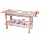 Workbench with Trays and Wood