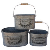 French Oval Bucket (Set of 3)
