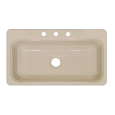 Deluxe Designer 33" x 19" Single Bowl Self-Rimming Kitchen Sink