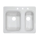 Deluxe Designer 25.88" x 21.38" Double Bowl Self-Rimming Kitchen Sink