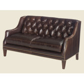 Sloane Leather Settee Loveseat