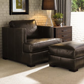 11 South Leather Chair and Ottoman