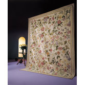 Classic Needlepoint Margate Black Flowers Rug