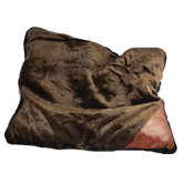 Fur Matress Dog Bed in Burgandyn/Black