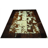 Medium Bronze Border Haired Cowhide Rug